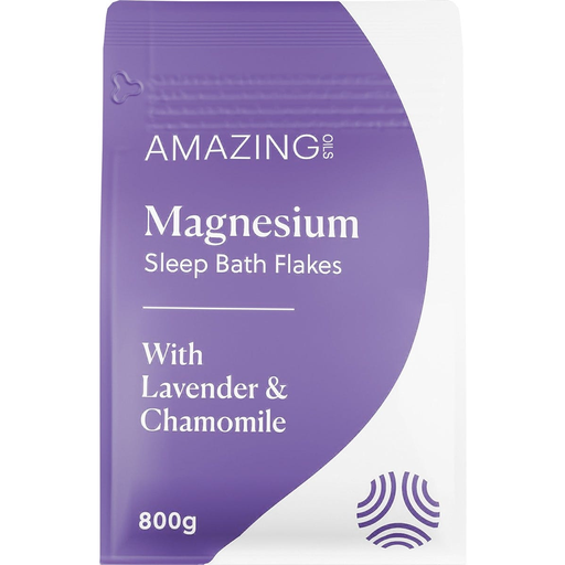 [25355222] Amazing Oils Magnesium Sleep Bath Flakes With Lavender &amp; Chamomile 800g